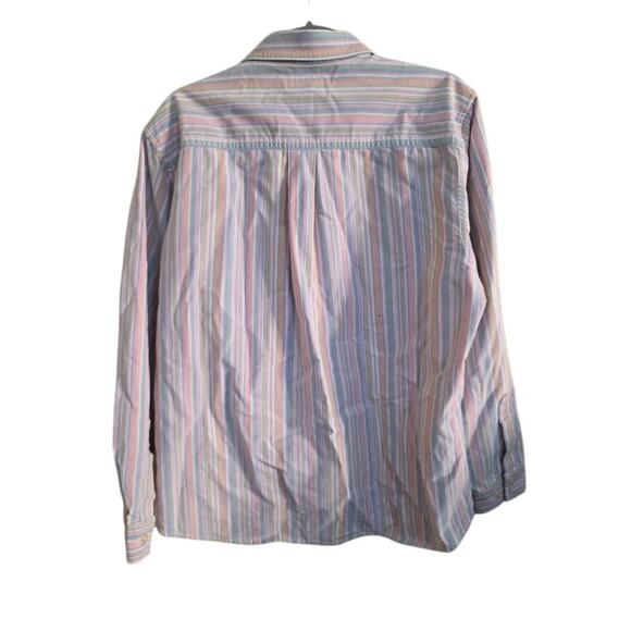 L.L. Bean Women's Striped Oxford Shirt Size M-Pastel Colors-Classic Fit - Picture 4 of 4